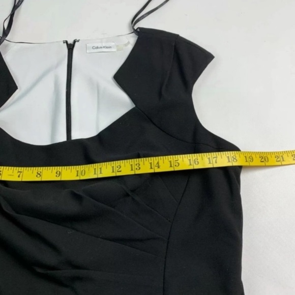 Calvin Klein Little Black Dress Sunburst Sheath Sleeveless Size 12 EUC - Picture 7 of 12